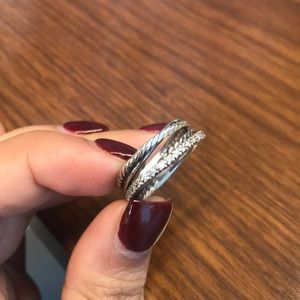 David yurman cross over diamond ring